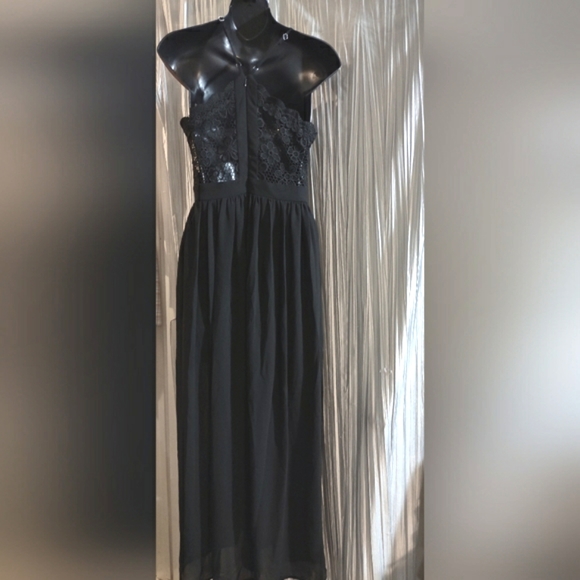 Lace front maxi dress sheer slits to knee sundress New with tags medium - Picture 9 of 16